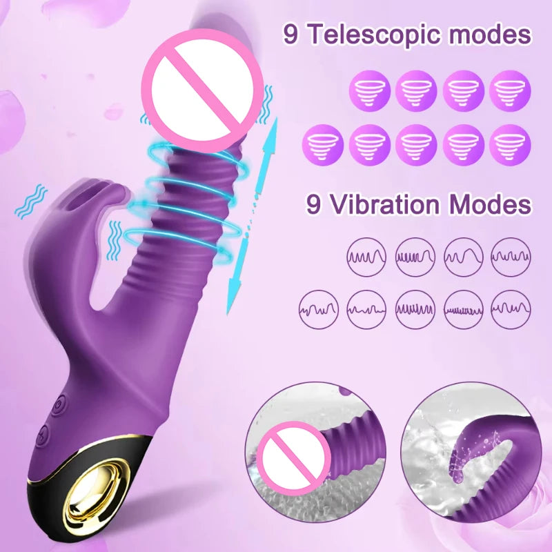 AuraPulse Auto-Thrusting Rabbit Vibrator